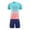 Blue B, variant on Children's 2 Piece Gradient Quick Dry Sportwear Set Short Sleeve Crew Neck Solid Color Sportswear Uniform Age 5-15 Years