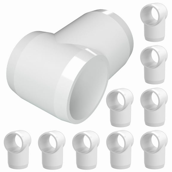 FORMUFIT PVC Fitting, Slip Slip Tee Hinge, Furniture Grade, 1/2” Size, White, 10-Pack (F012STE-WH-10)