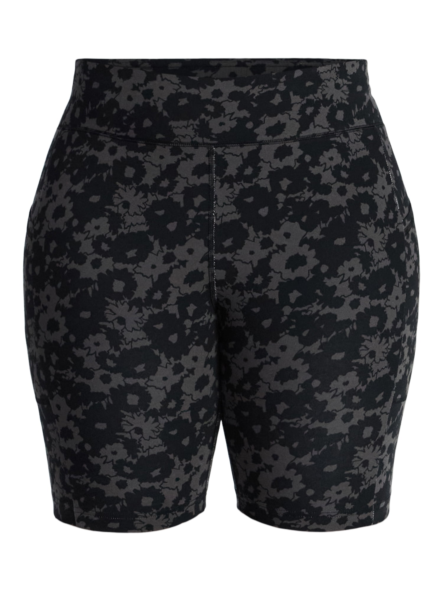 Terra & Sky Women's Plus Size Bike Shorts with Pocket, Sizes 0X-5X