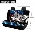 thumbnail image 3 of Chririnla Zebra American Flag Rear Bench Seat Covers, 2 Piece Stretchy Non-slip Back Seat Protectors Easy to Install for Cars and Vans, 3 of 3