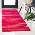 thumbnail image 3 of SAFAVIEH Rag Fergal Striped Cotton Runner Rug, Red/Multi, 2'3" x 12', 3 of 12
