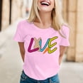 thumbnail image 2 of TSADFHJI Hauts d'Été pour Femmes Coton Femmes Décontracté Simple Couleur Unie Col Rond T-Shirt Manches Courtes Impression Drôle T-Shirt Manches Courtes Haut TTG, 2 of 5