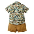 thumbnail image 3 of JLFKNG Baby Boys Clothes Sets Cute Sweet Hawaiian Style Printed Shirt Tops Short Sleeve Shorts With Elastic Waist Design Breathable Loose Fit 2Pcs Outfits Sets Comfy Lovely Clothing, 3 of 7