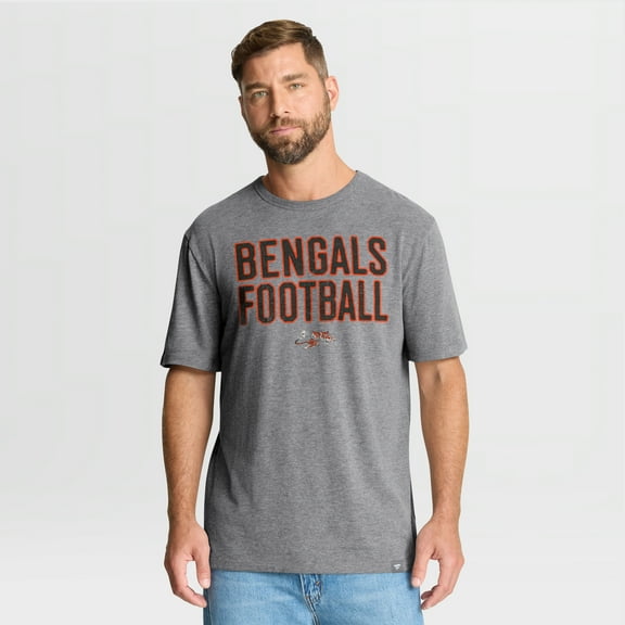 Men's Fanatics Heather Gray Cincinnati Bengals First Down Tribute Tri-Blend T-Shirt