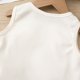 thumbnail image 5 of Conjunto de camiseta sin mangas con cuello redondo para niña, vestido sin mangas con botones finos para niña, falda francesa ceñida con cintura fruncida y volantes, conjunto de poliéster para niña, 5 of 6