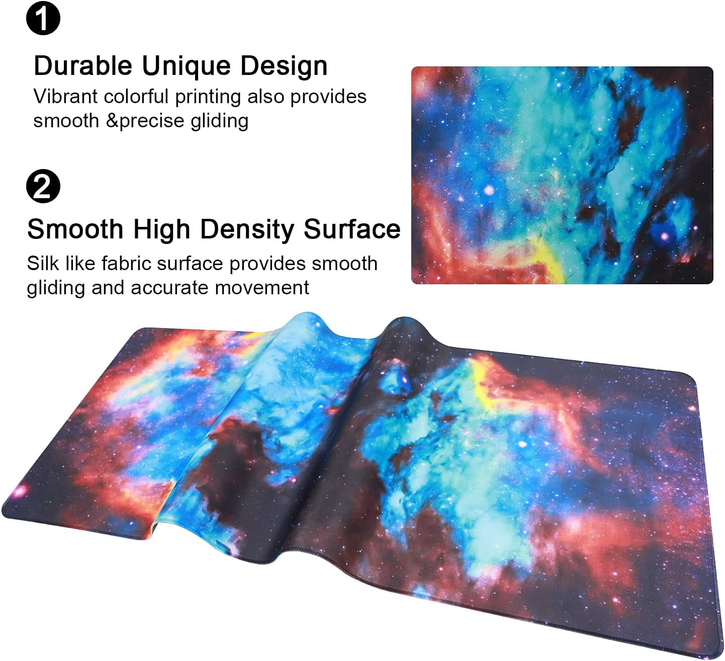 Extra Large Extended Gaming Desk Mat 34.75 x 15.7 inch Mouse Pad - Pattern Galaxy