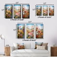 thumbnail image 4 of Designart "Mountain Spring Celebration of Wildflowers" Wildflowers Framed Wall Art Set Of 3 - Green Traditional Frame Canvas Set For Living Room Decor, 4 of 6