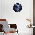 thumbnail image 2 of 12 Inch Wall Clock Battery Operated Silent Clock Decorative for Office, Kitchen, Outdoor, Living Room，Cat in Outer Space Pretty Galaxy Nebula Universe Print Design, 2 of 4