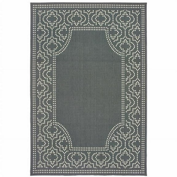 3 x 5 ft. Grey Stain Resistant Indoor & Outdoor Rectangle Area Rug