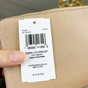 Coach Women's Small Corner Zip Crossgrain Leather Wristlet (TAUPE)