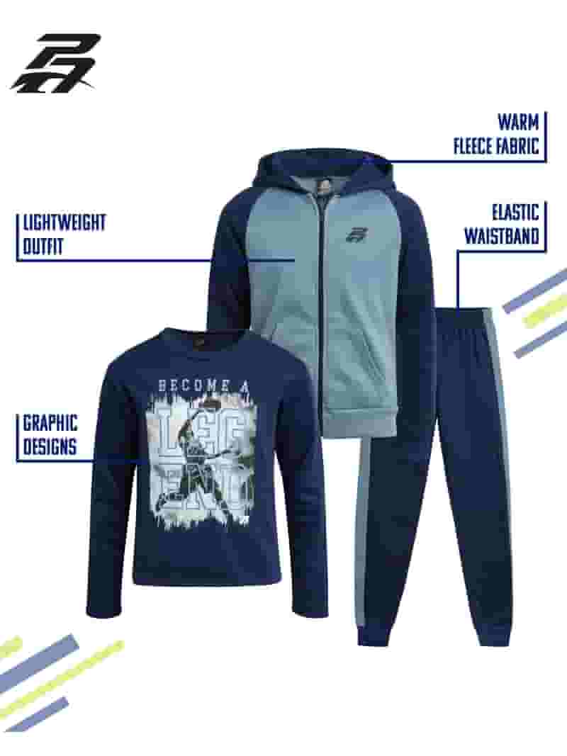 福袋 売れ残り Piece 3 - Set Jogger Boys' Athlete Pro Fleece Kids Sweatsuit Clothing