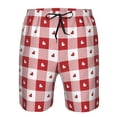 thumbnail image 3 of Fotbe Plaid Heart Trajes de Baño Estampados para Hombre, Shorts de Verano de Secado Rápido, Ropa de Playa, Bañadores-Small, 3 of 6