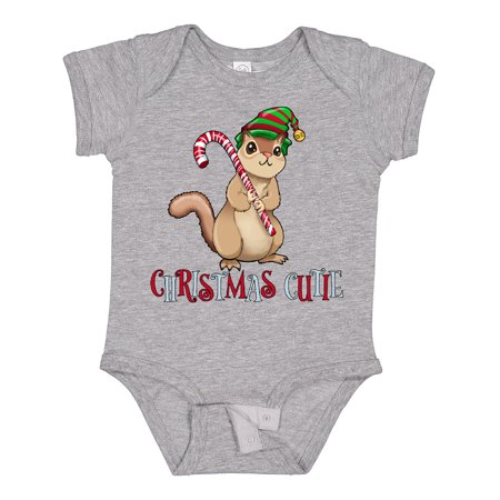 

Inktastic Christmas Cutie Chipmunk with Candy Cane Gift Baby Boy or Baby Girl Bodysuit