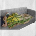 thumbnail image 6 of East Soft Flannel Fleece Throw Blanket, Bamboo Tree Branches Full Moon and Abstract Curvy Clouds Stars Eastern, Cozy Plush for Indoor and Outdoor Use, 70" x 90", Yellow Green Pale Brown, by Ambesonne, 6 of 6