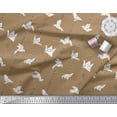 thumbnail image 2 of Soimoi Brown Japan Crepe Satin Fabric Stripe & Paper Bird Art & Craft Print Fabric by the Yard 42 Inch Wide, 2 of 3