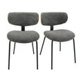 thumbnail image 6 of GrandNoor Modern Boucle Dining Chairs Set of 2,Faux Leather Kitchen & Dining Room Chairs,Curved Backrest Upholstered Dining Chairs with Metal Legs, Gray, 6 of 13