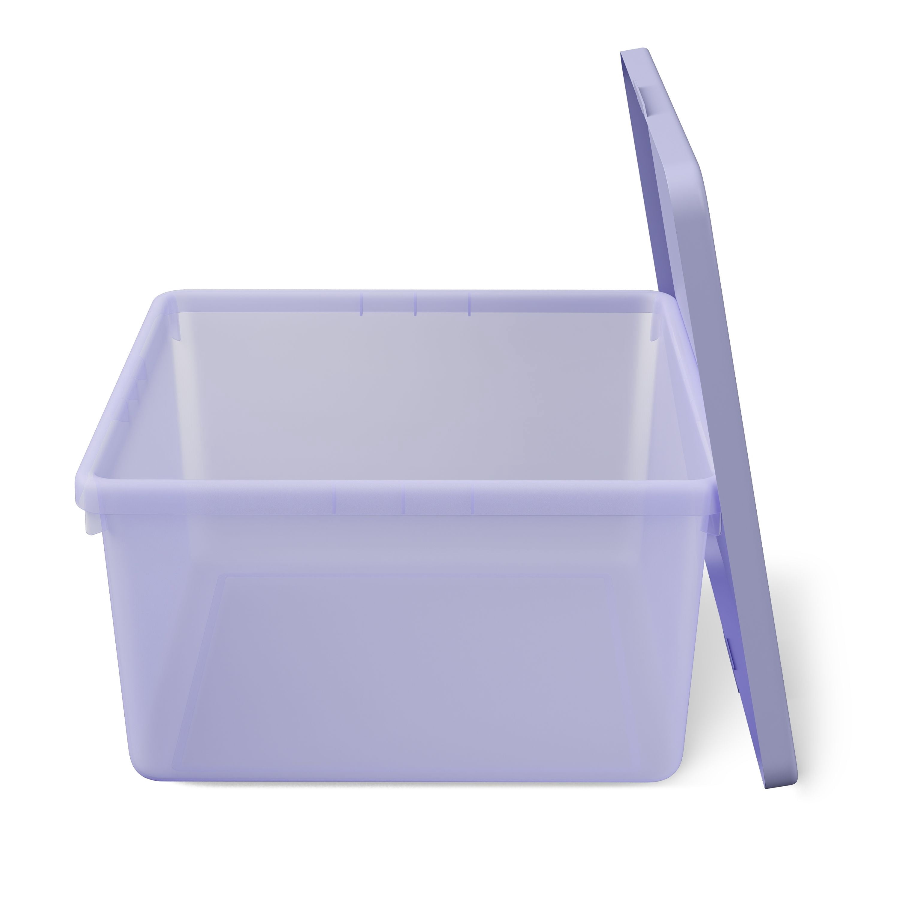Mainstays Kids Purple Medium Plastic Storage Bin with Lid