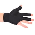 thumbnail image 2 of Snooker Billiard Shooter Cue Pool Gloves Left Hand Open Three Finger Spandex Glove, 2 of 9