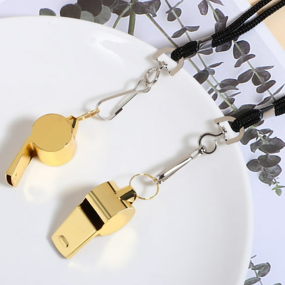 LULULION Gym Whistle Golden Stainless Steel 2Pcs