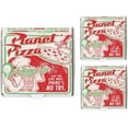 thumbnail image 3 of Planet Pizza Box Set, Retro Style Design with Green and Red Colors, Novelty Mini Pizza Boxes, White,(10 Pack) (5" Length x 5" Width x 1.5" Depth), 3 of 4