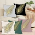 thumbnail image 5 of Taotanxi Feather Watercolor Throw Pillow Case Cushion Cover Couch Sofa Decorative Square 18x18 inches Green, 5 of 7