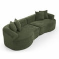 thumbnail image 3 of CKEASEAN 113'' Oversized Chenille Curved Sofa Sectional, Modern 4-Seater Extra Deep & Wide Seat Cloud Couch with 4 Throw Pillows, No Assembly Required, Comfy Boneless Couches for Living Room, 3 of 11