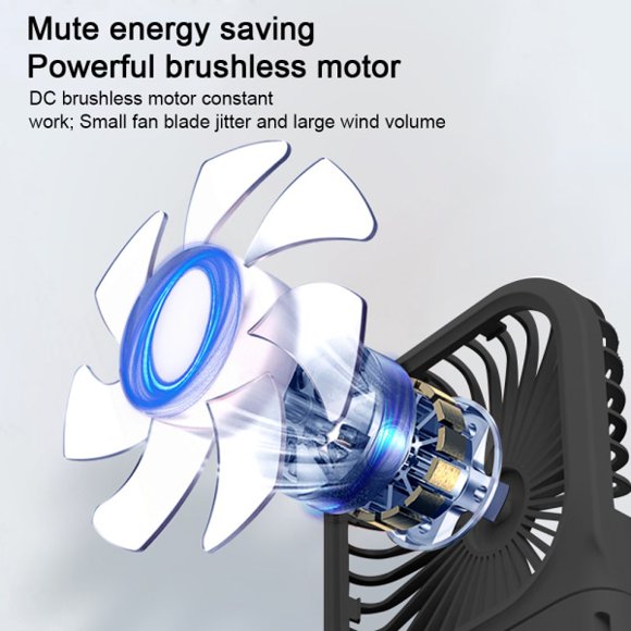 IG Mini Handhållen Fläkt, Elegant Bärbar Laddningsbar Handhållen Fläkt Svart