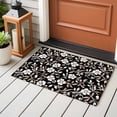 thumbnail image 4 of 2x3 Ft Entryway Area Rug, Black White Floral Kitchen Rug Runner Washable Floor Mat, Farmhouse Vintage Botanical Leaves Non Slip Indoor Door Mat Throw Carpet for Bathroom Living Room Bedroom, 4 of 8
