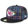 Men's New Era Black Kansas City Chiefs 2024 NFL Crucial Catch Plaid