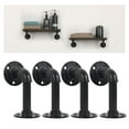 thumbnail image 4 of Plumbing Brackets Set Of 4 Industrial Rustic Diy Wall Shelf Brackets - Black Heavy Duty Iron Floating Shelf Brackets, 4 of 5