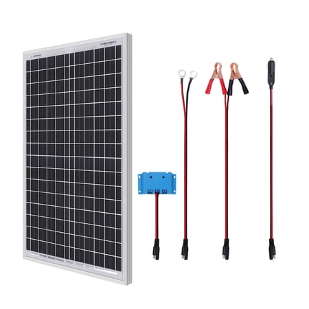 UPC: 0810009712626 | Renogy 30 Watt 12V Portable Monocrystalline Starter Kit with Solar Charge Controller SAE Connectors