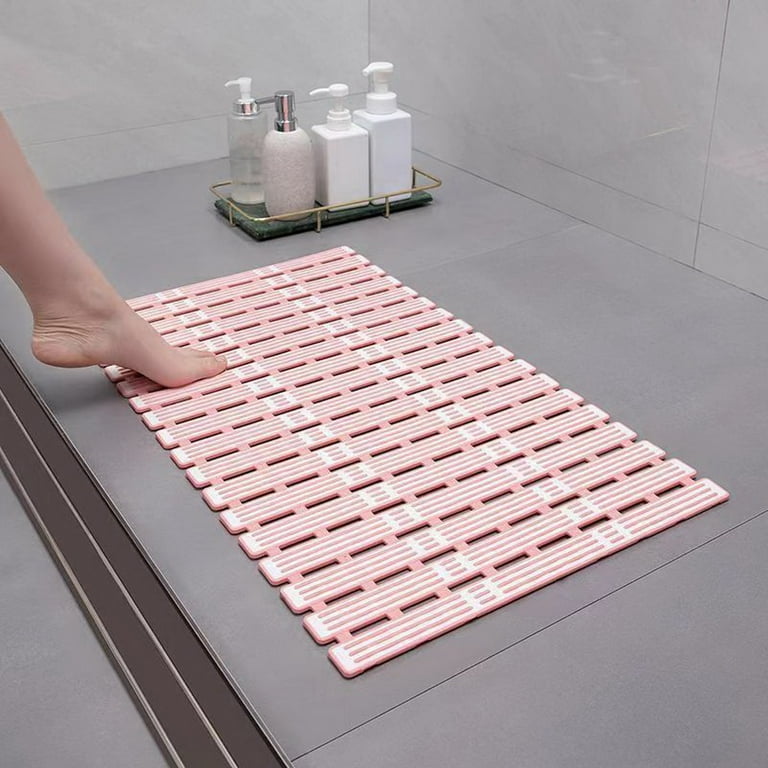 Bath Mat丨Bathroom Shower Mat with Suction Cups and Drain Holes丨