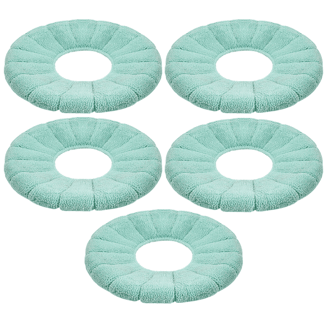 5 piezas de fundas para asiento de inodoro más gruesas y suaves, con fibras elásticas más cálidas, de fácil instalación, acolchadas, lavables y cómodas