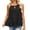 Black, variant on Womens Halter Neck Tie Camisole Sleeveless Ruffle Hem Loose Fit Casual Summer Spaghetti Strap Blouse,XL