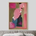 thumbnail image 3 of IDEA4WALL Framed Canvas Print Dark Pink Paint Stroke Landscape Abstract Wall Art Modern Artwork Decor Bohemian Colorful Relax/Zen for Living Room, Bedroom - Natural 24"x36", 3 of 5