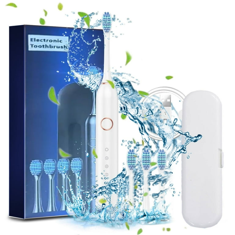 Yatlte Electric Toothbrush Wave Oscillation & Vibration Sonic Tooth Brush  BASS-Brushing Technique Travel Rechargeable Toothbrushes 4 Soft Bristle  Replace Heads IPX7 Gifts for Men Women - Walmart.com