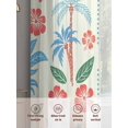thumbnail image 6 of Sheer Curtains 96 Inches Long 2 Panels, Summer Red Flower Blue Pineapple on Retro Rod Pocket Curtain Voile Draperies, Summer Plant Light Filtering Window Treatment for Living Room Kitchen Bedroom, 6 of 8