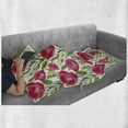 thumbnail image 6 of Poppy Flower Soft Flannel Fleece Blanket, Leaves and Petals Watercolors Bouquet Romance Inspiration Valentines Day, Cozy Plush for Indoor and Outdoor Use, 70" x 90", Green Pink Cream, by Ambesonne, 6 of 6