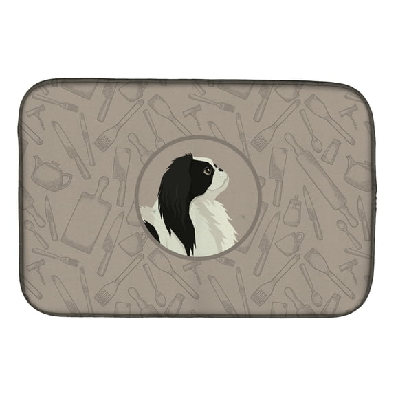 Caroline's Treasures Japanese Chin In the Kitchen Dish Drying Mat