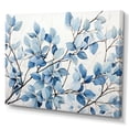thumbnail image 2 of Designart "Blue And Grey Leaves In A Blossoming Scene" Leaves Wall Art Living Room, 2 of 7