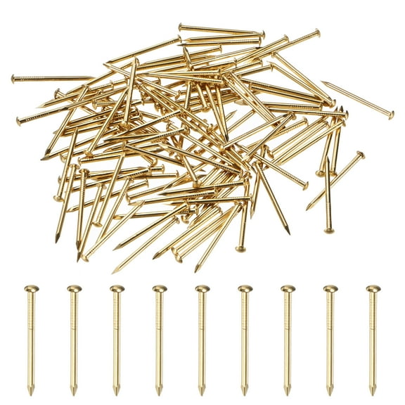 Uxcell 100-Pack Small Tiny Nails, 1.5mm x 25mm Brass Nails Hardware Round Head