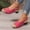 Red, variant on Women's Chunky Block Low Heels Ankle Strap Slingback Open Toe Summer Sandals White 9.5(43)