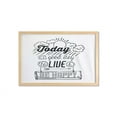 thumbnail image 1 of Saying Wall Art with Frame, Today is a Day to Live Be Happy Enjoy Reminding Gratitude Inspire Vision, Printed Fabric Poster for Bathroom Living Room, 35" x 23", Black White, by Ambesonne, 1 of 2