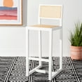 thumbnail image 2 of SAFAVIEH Seika Square Mid Back Bar Stool, White/Natural, 2 of 14