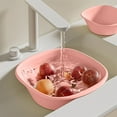 thumbnail image 4 of Yooshoverk Thickened Washbasin Squares Basin Household Large Size Laundry Basin Wash Feet Wash Vegetables Plastic Dormitory Students With Basin Pink Free Size, 4 of 6