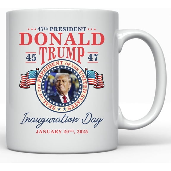 11oz Donald Trump Inauguration Coffee Mug - 2025 MAGA Souvenir Cup - Patriotic Trump Inauguration Gift for Supporters - Durable Ceramic Trump Mug for Coffee, Tea, and Everyday Use