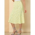 thumbnail image 5 of Allegra K Women's Peasant Elastic Waist A-Line Printed Midi Skirt, 5 of 6