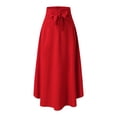 thumbnail image 5 of pxiakgy skirts for women women's fashion spring summer casual solid color long skirts red + m, 5 of 9