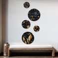 thumbnail image 2 of Designart "Midnight Mystique In Gold And Black I" Damask Round Wall Art Set Of 5 - Black Bohemian Wall Living Room Decor Set, 2 of 6