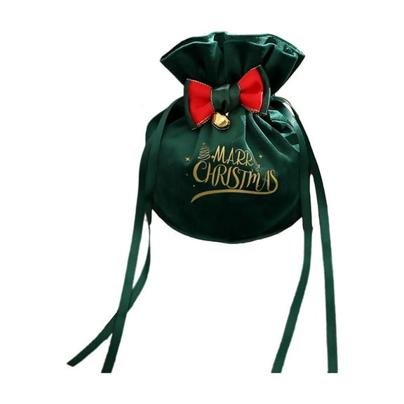 Cheapark Christmas Velvet Gift Bag - Flap Pocket Design - Christmas Eve Candy Box & Fruit Storage Bag For Holiday Gift Giving & Home Festive Decor